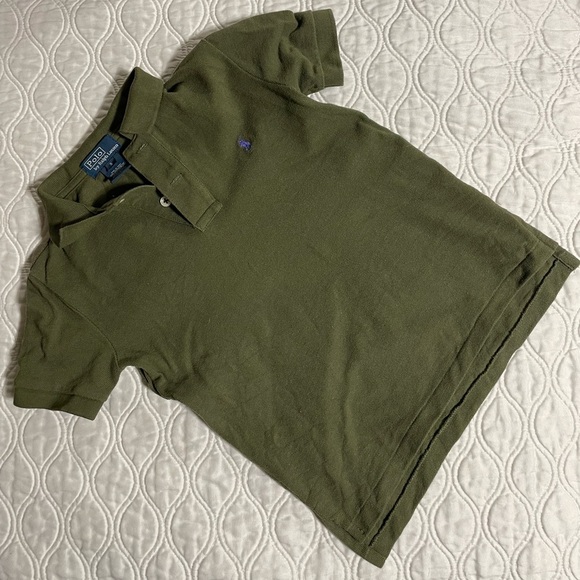 Polo Ralph Lauren Polo Shirt Youth 5 Olive Green Short Sleeve Collared Pony Logo - Picture 1 of 3